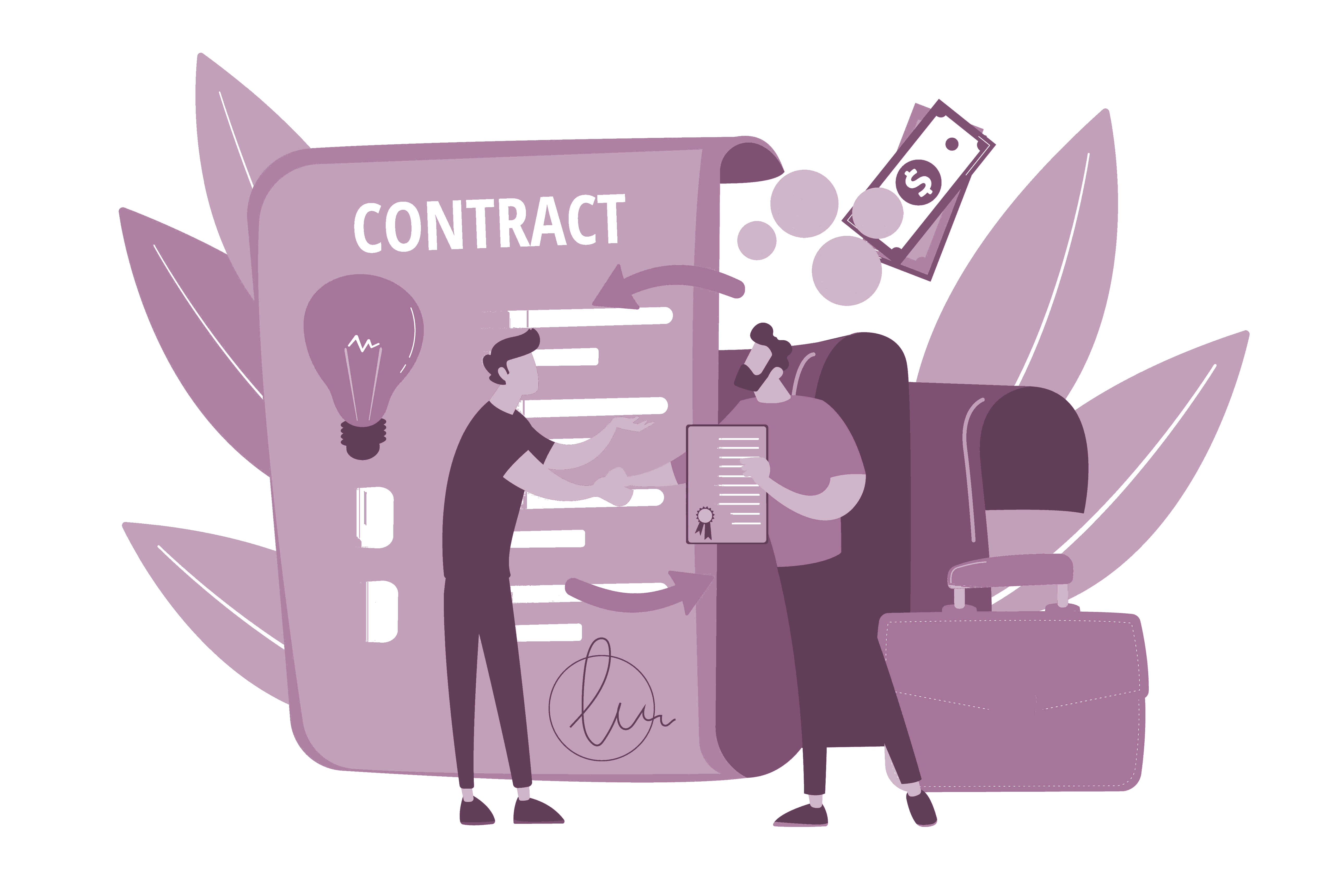 Personas firmando un contrato