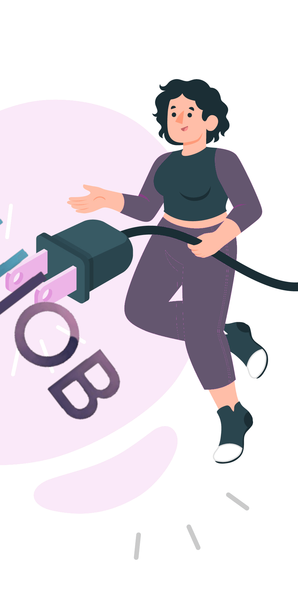 Mujer con un enchufe embra