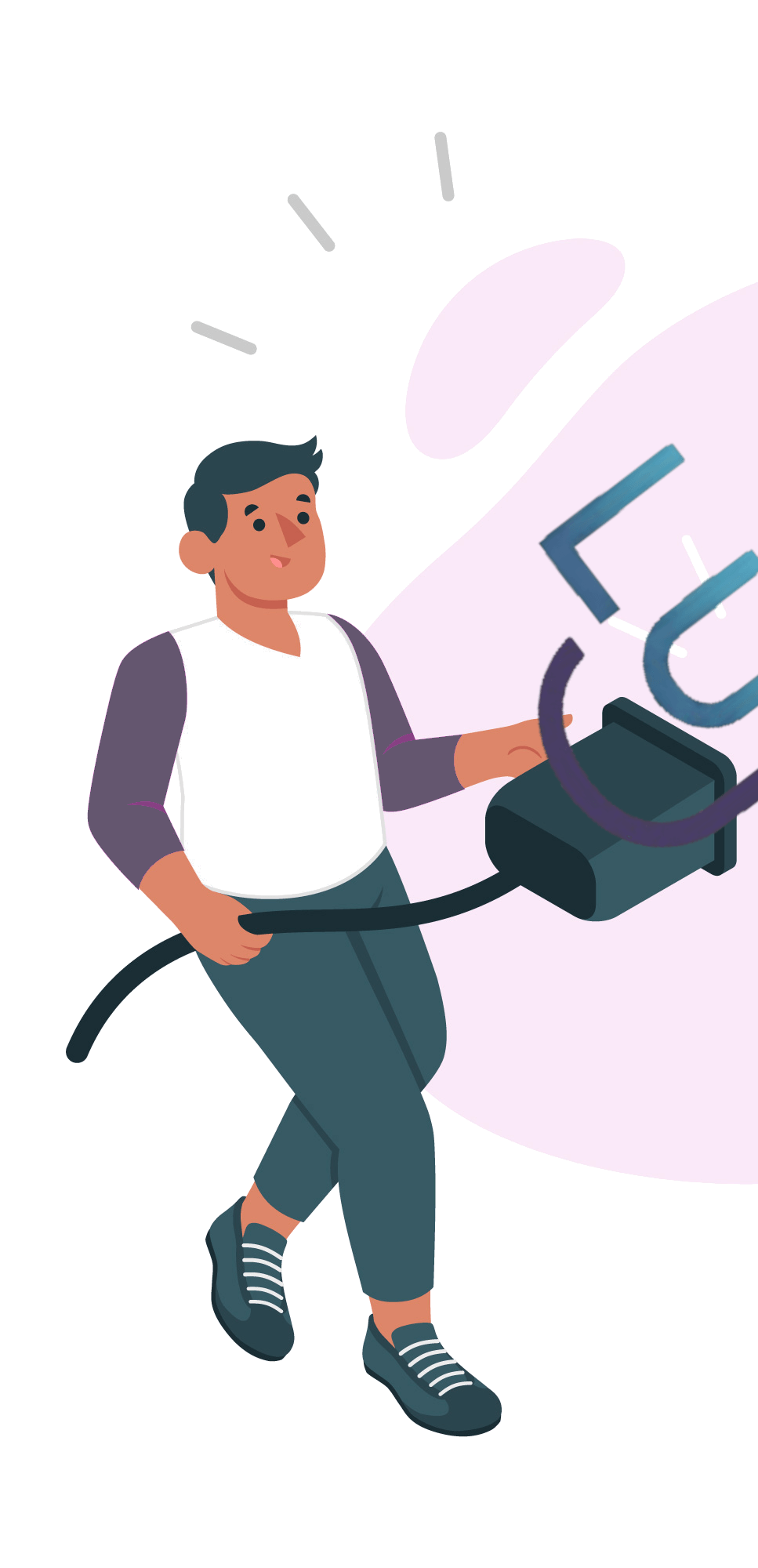 Hombre con un enchufe macho