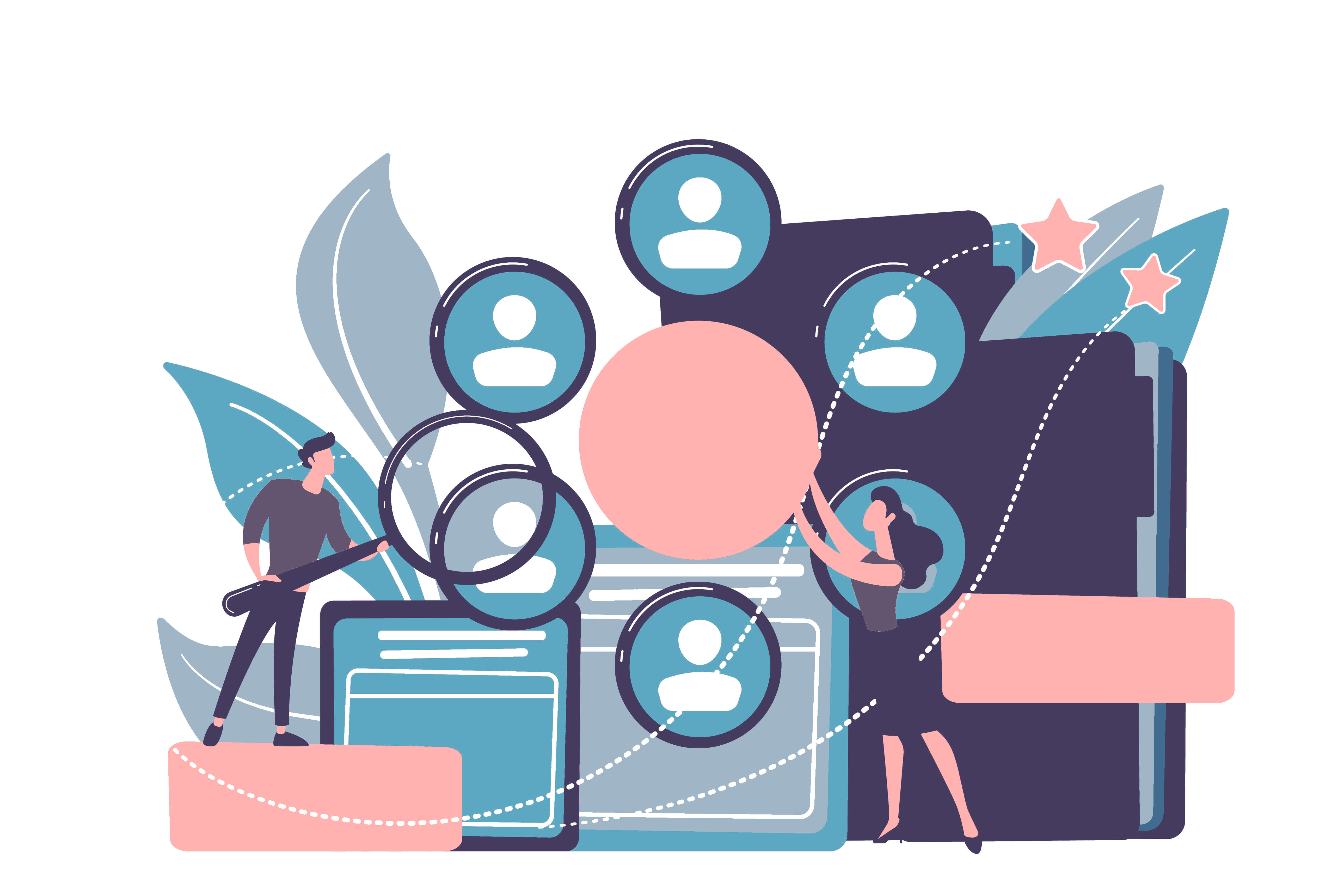 Mujer evaluando usuarios