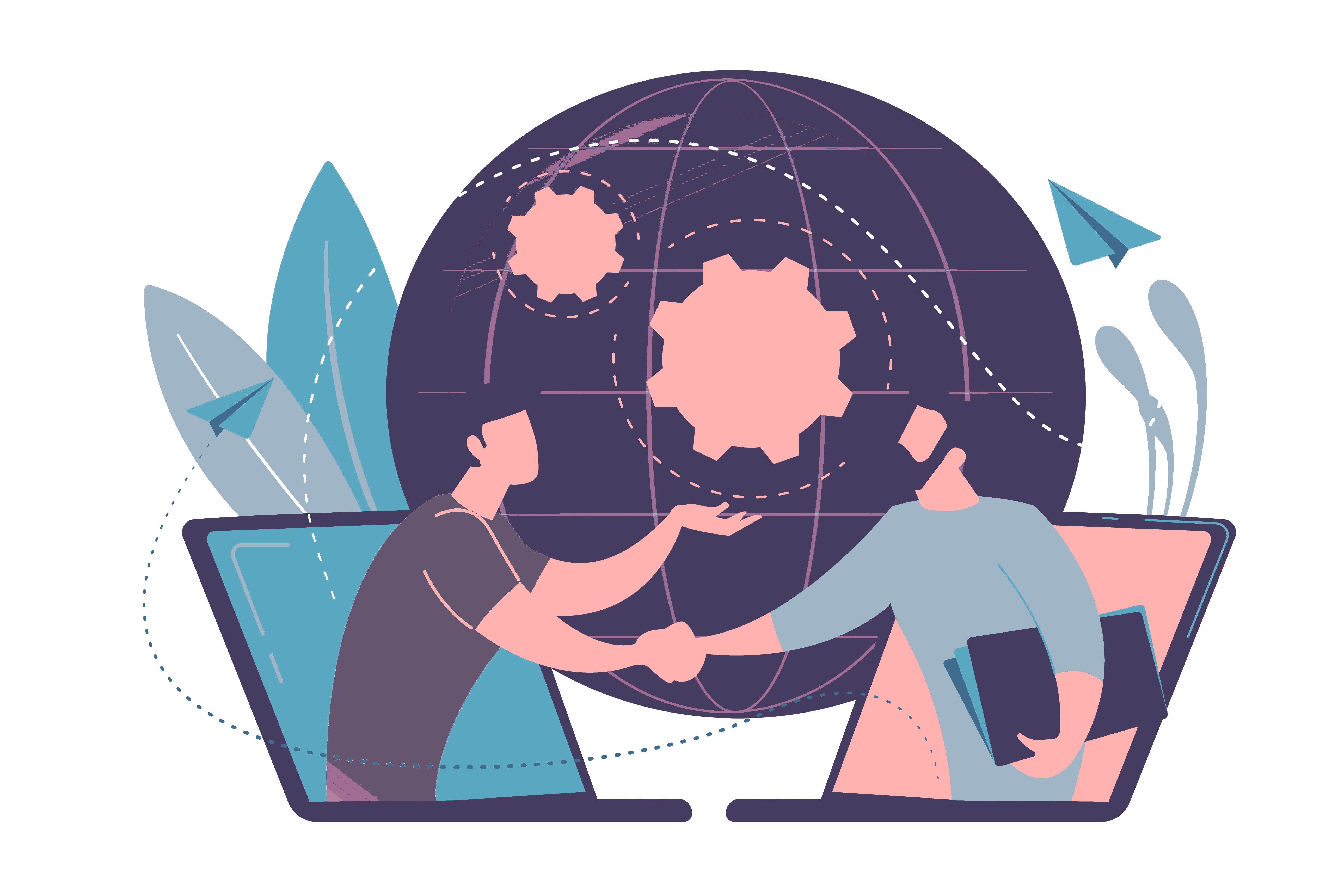 Empresarios chocando manos